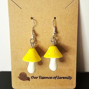Yellow Mushroom Earrings